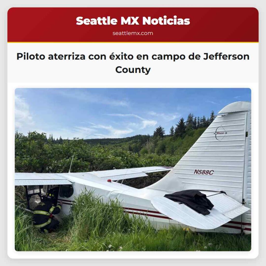 Piloto aterriza con éxito en campo de Jefferson