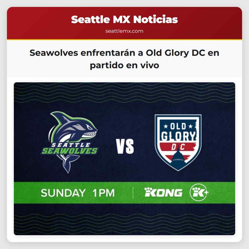 Seawolves enfrentarán a Old Glory DC en partido