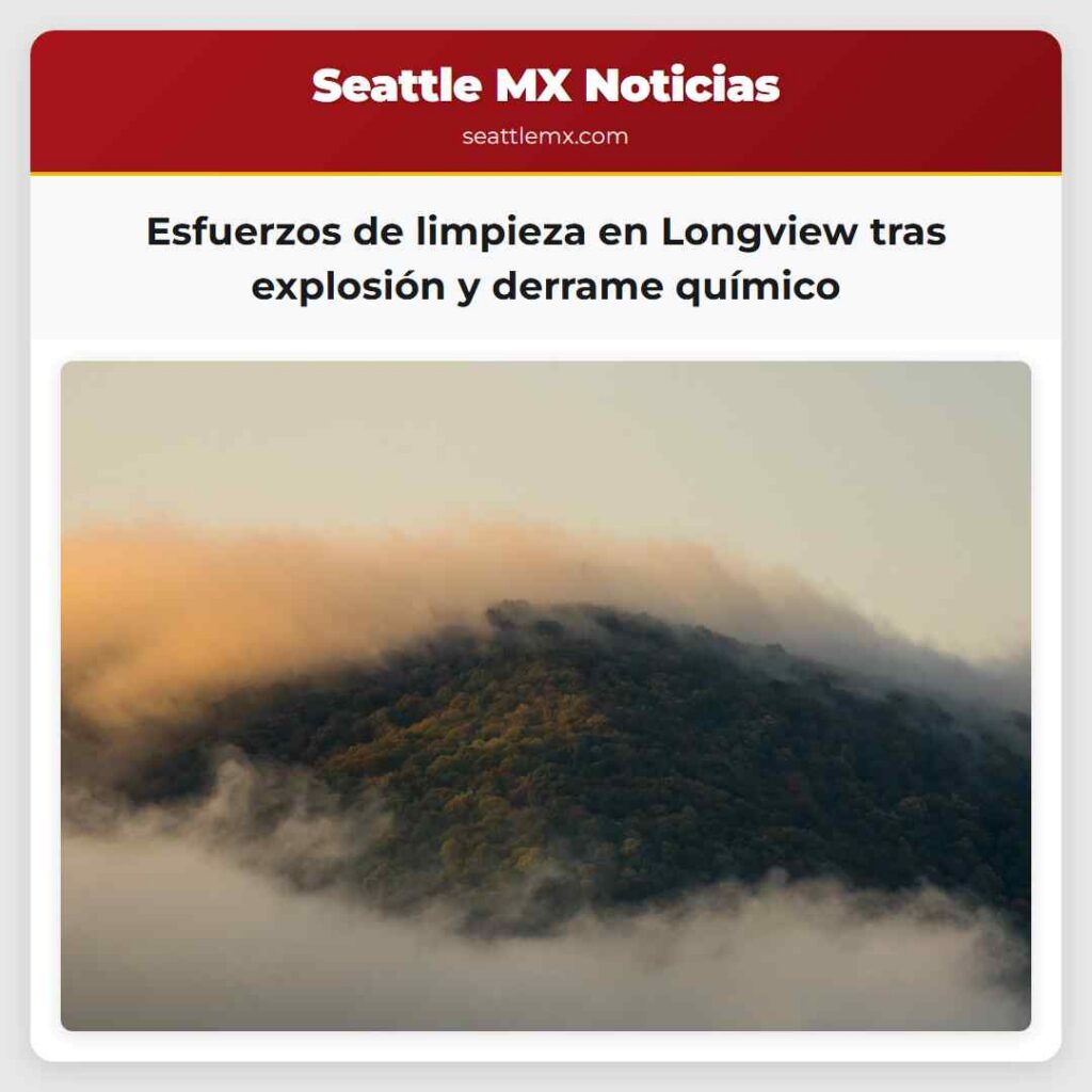 Esfuerzos de limpieza en Longview tras explosión y derrame químico