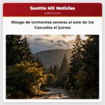 Riesgo de tormentas severas al este de los Cascadas el jueves