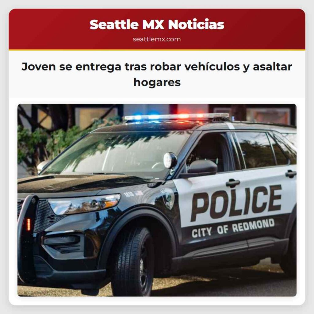 Joven se entrega tras robar vehículos y asaltar