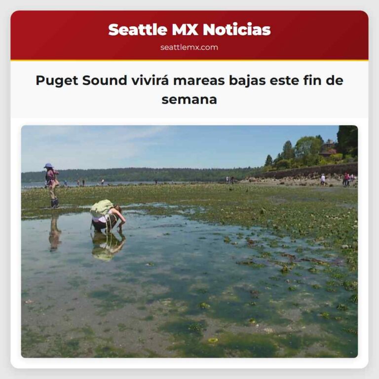 Puget Sound vivirá mareas bajas este fin de semana