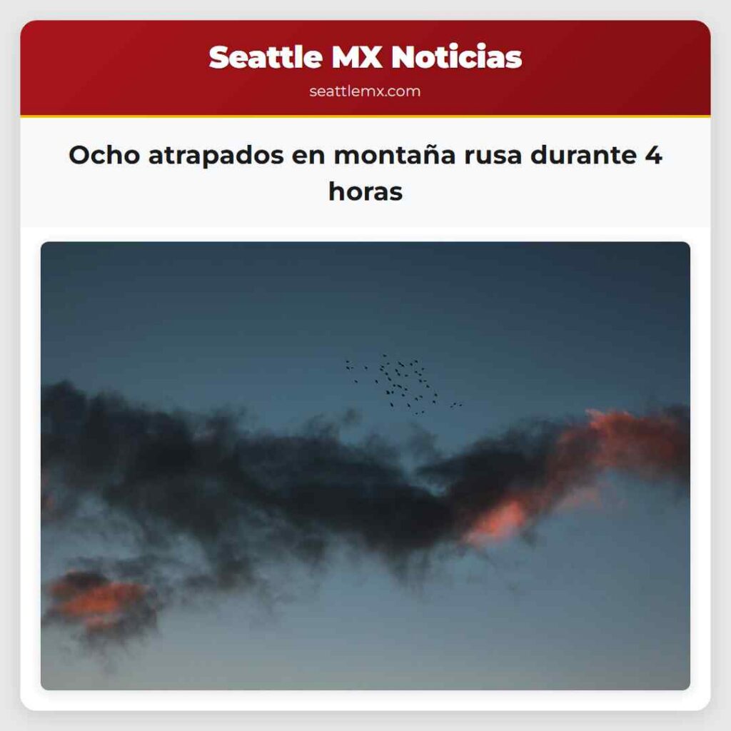 Ocho atrapados en montaña rusa durante 4 horas