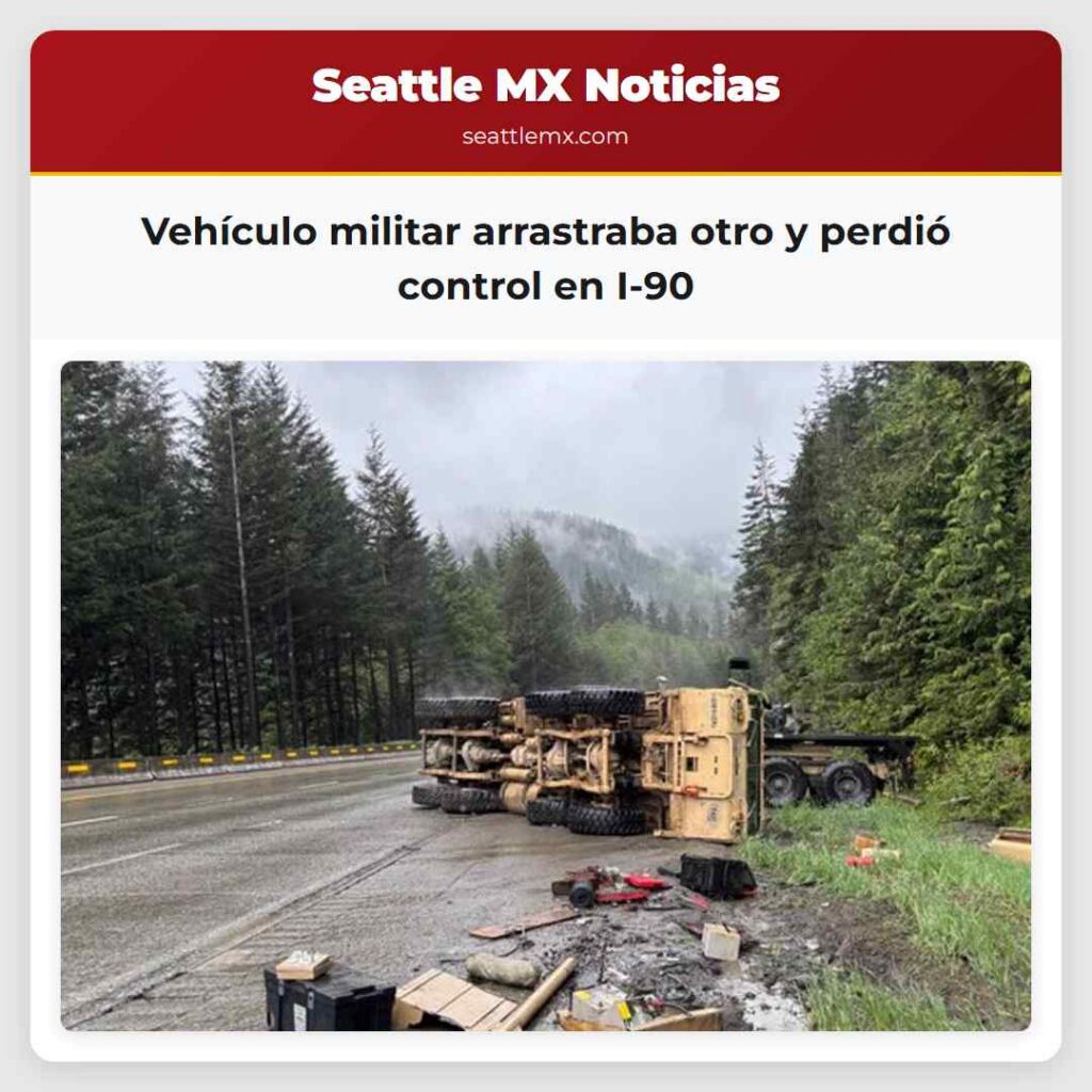Vehículo militar arrastraba otro y perdió control