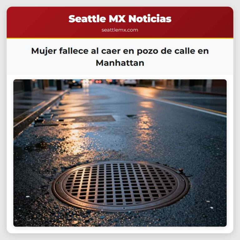 Mujer fallece al caer en pozo de calle en Manhattan