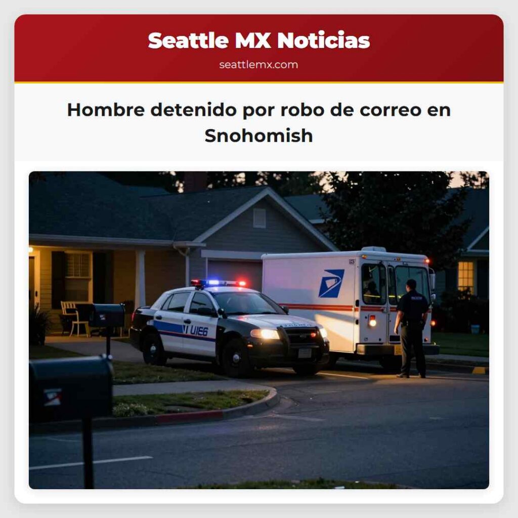 Hombre detenido por robo de correo en Snohomish