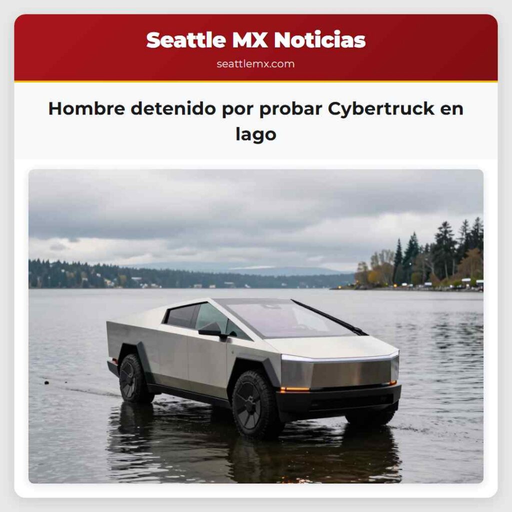 Hombre detenido por probar Cybertruck en lago