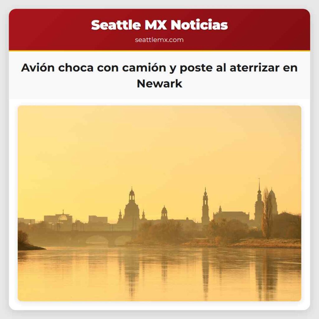 Avión choca con camión y poste al aterrizar en