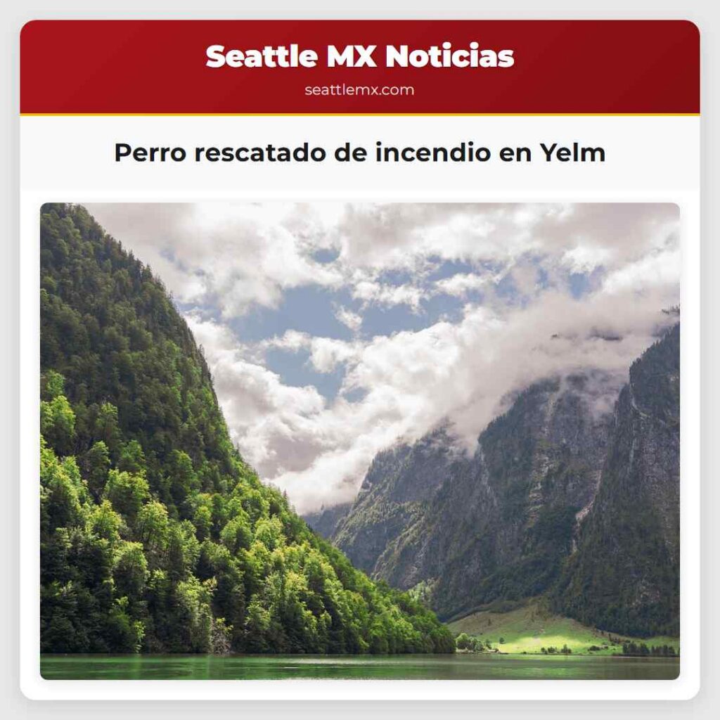 Perro rescatado de incendio en Yelm