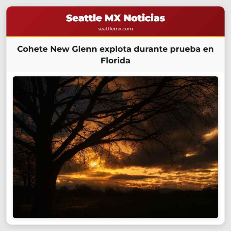 Cohete New Glenn explota durante prueba en Florida