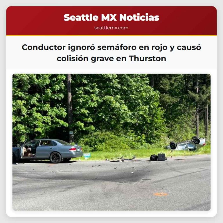 Conductor ignoró semáforo en rojo y causó colisión grave en Thurston