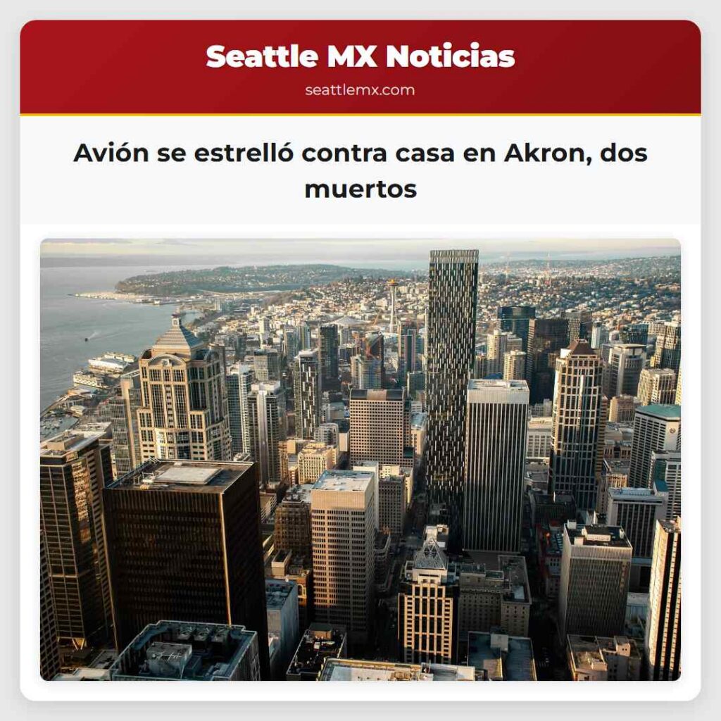 Avión se estrelló contra casa en Akron, dos