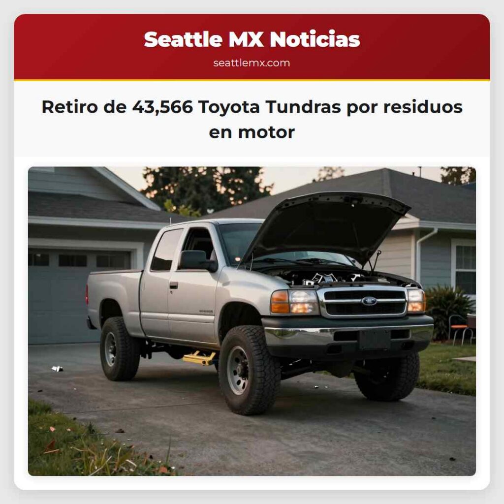 Retiro de 43,566 Toyota Tundras por residuos en