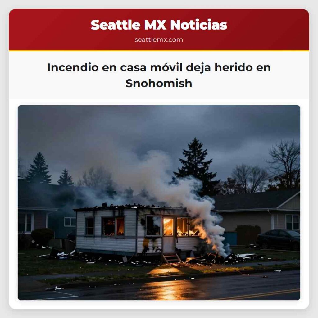 Incendio en casa móvil deja herido en Snohomish