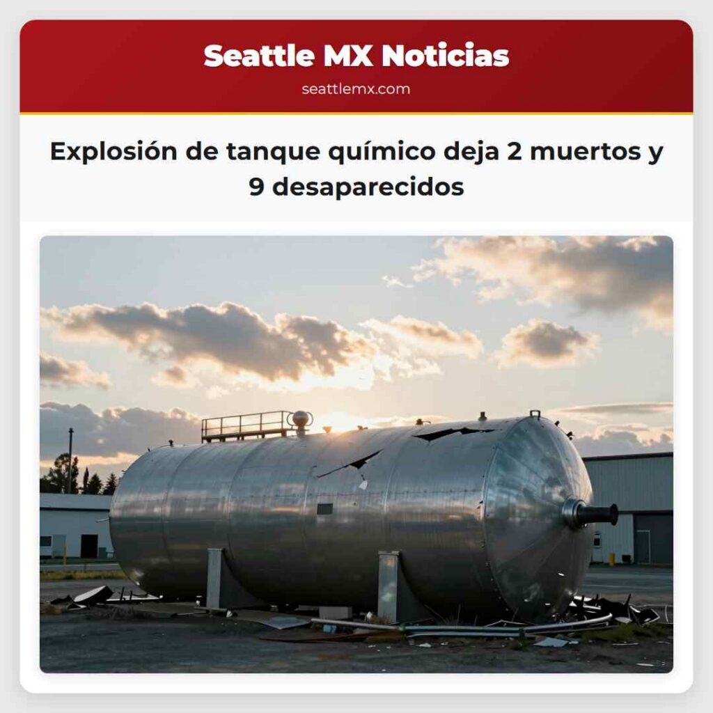Explosión de tanque químico deja 2 muertos y 9