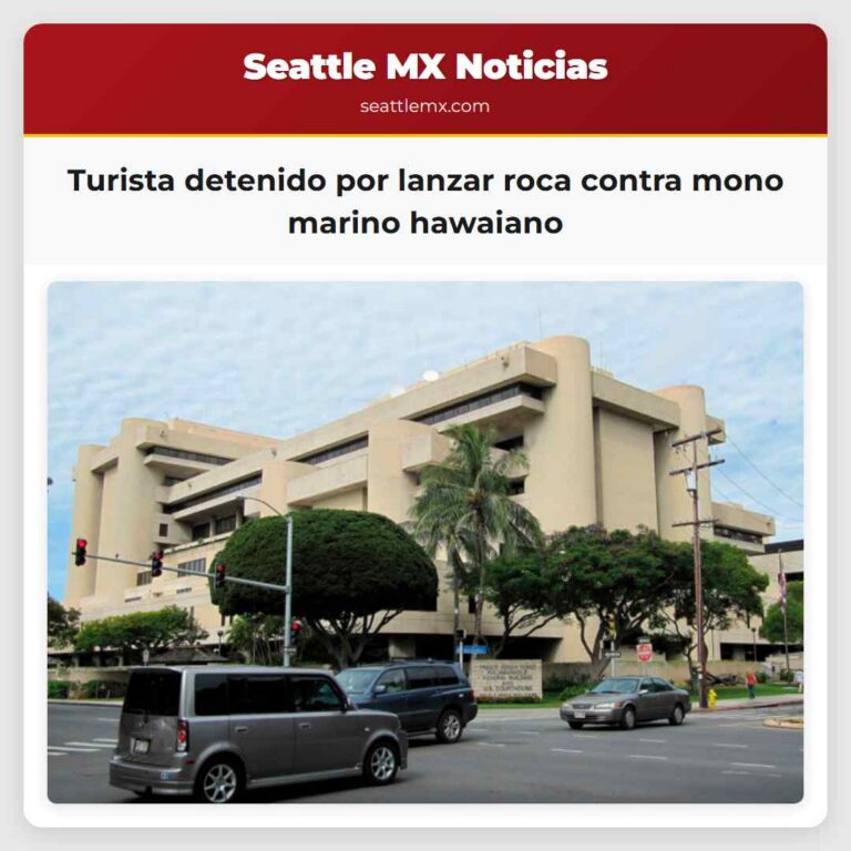 Turista detenido por lanzar roca contra mono marino hawaiano