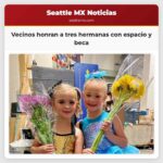 Vecinos honran a tres hermanas con espacio y beca