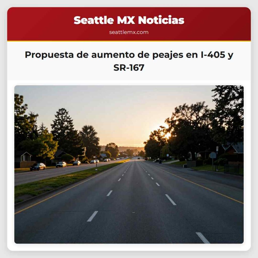 Propuesta de aumento de peajes en I-405 y SR-167