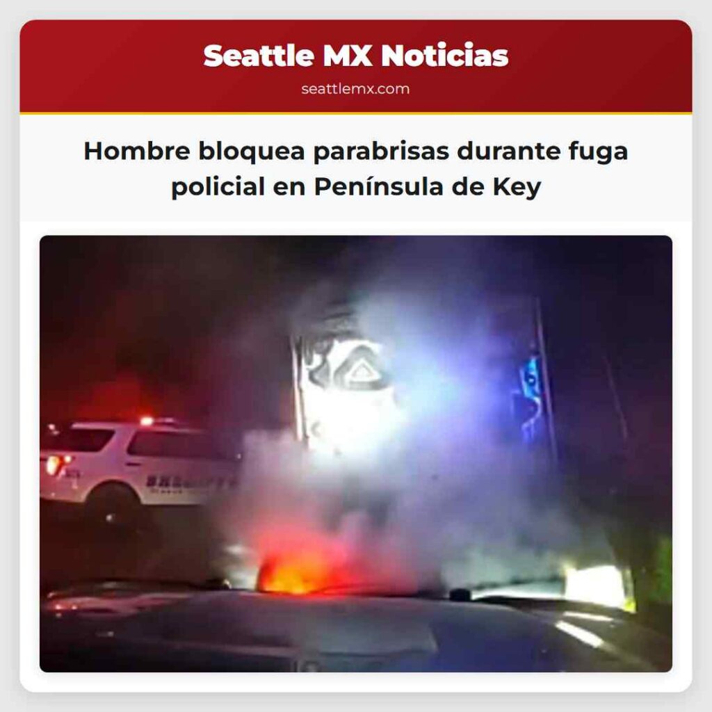 Hombre bloquea parabrisas durante fuga policial