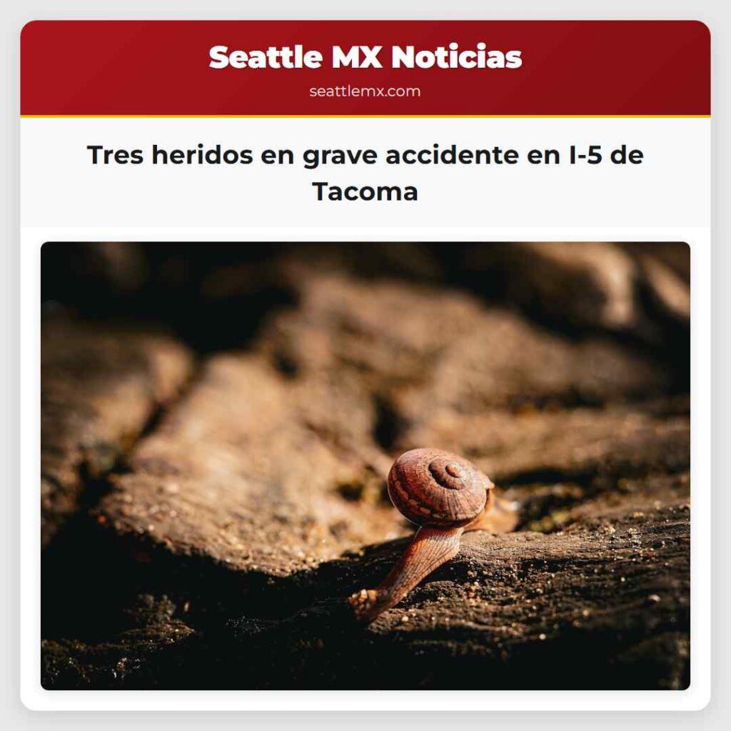 Tres heridos en grave accidente en I-5 de Tacoma