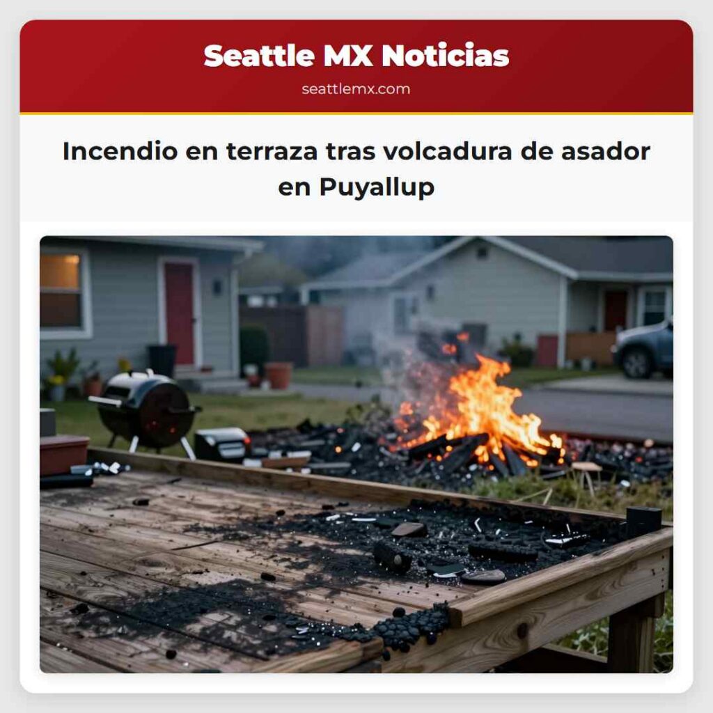 Incendio en terraza tras volcadura de asador en