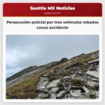 Persecución policial por tres vehículos robados causa accidente