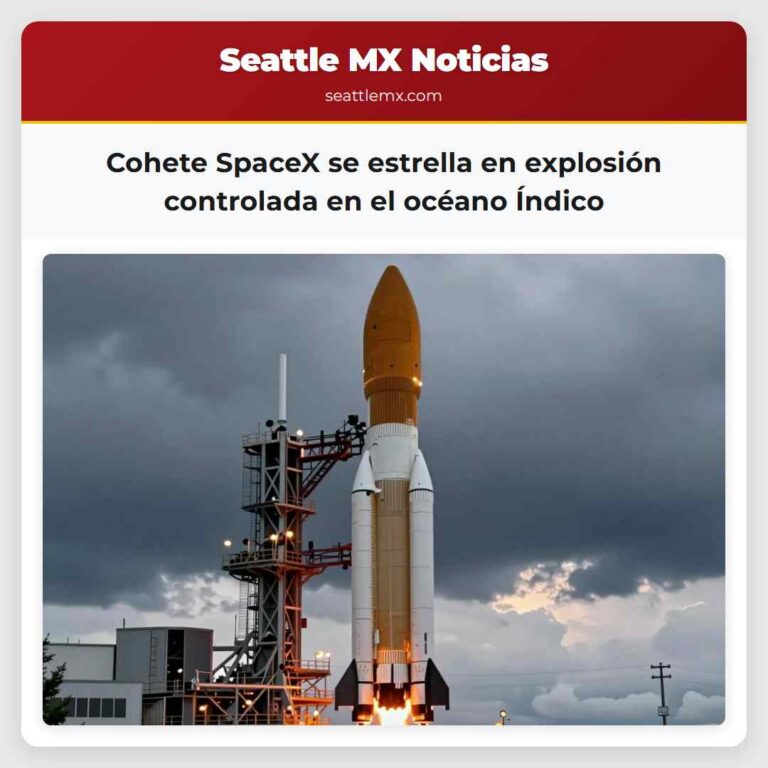 Cohete SpaceX se estrella en explosión controlada en el océano Índico