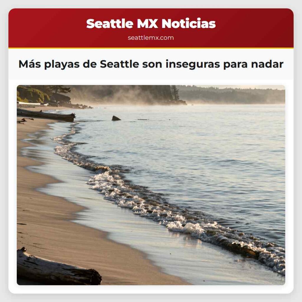 Más playas de Seattle son inseguras para nadar
