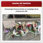 Homenaje florece frente al complejo de la víctima de UW