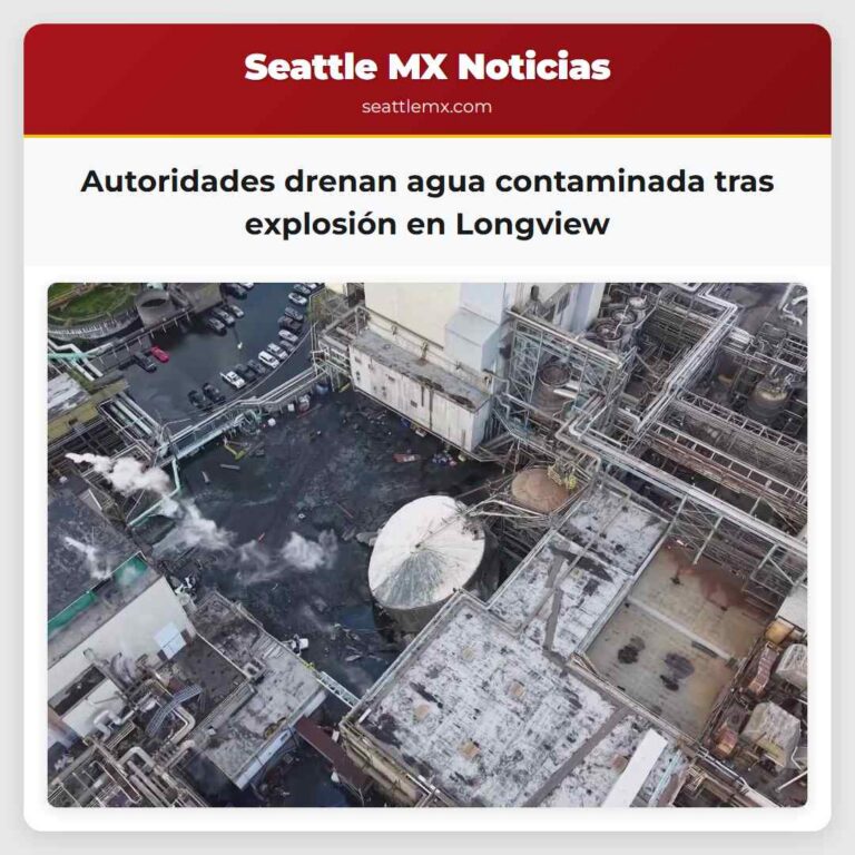 Autoridades drenan agua contaminada tras explosión en Longview