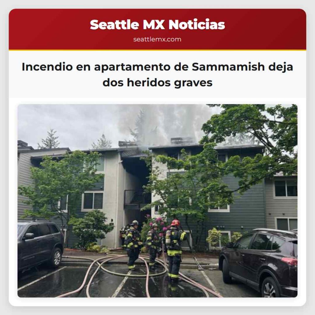 Incendio en apartamento de Sammamish deja dos