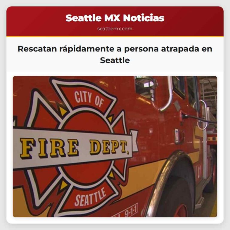 Rescatan rápidamente a persona atrapada en Seattle