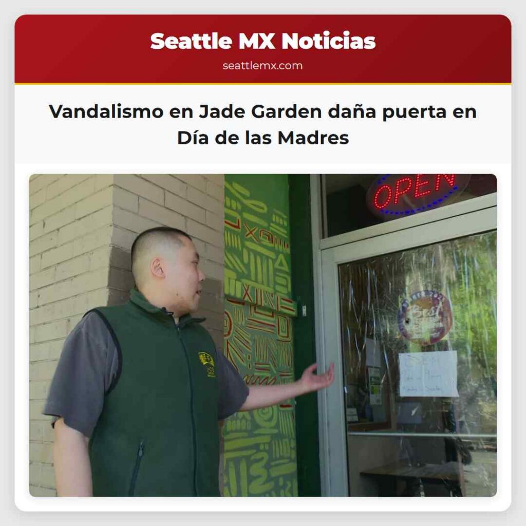 Vandalismo en Jade Garden daña puerta en Día de