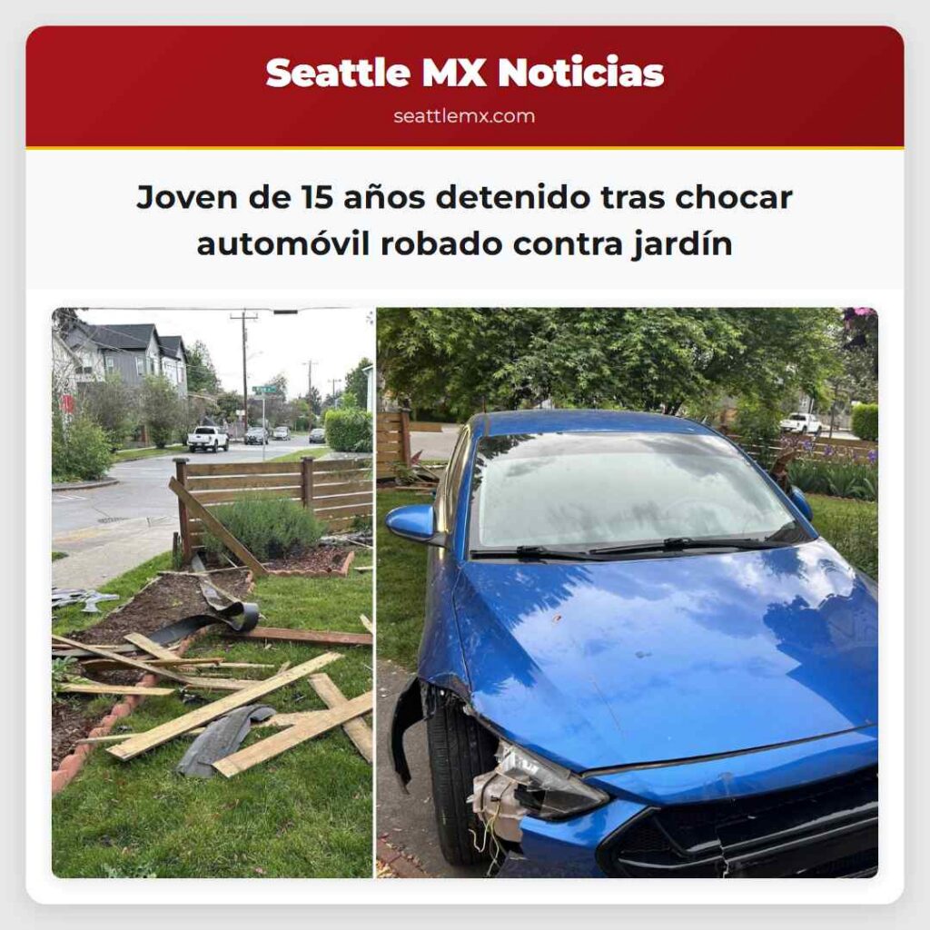 Joven de 15 años detenido tras chocar automóvil