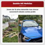 Joven de 15 años detenido tras chocar automóvil robado contra jardín