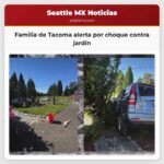 Familia de Tacoma alerta por choque contra jardín