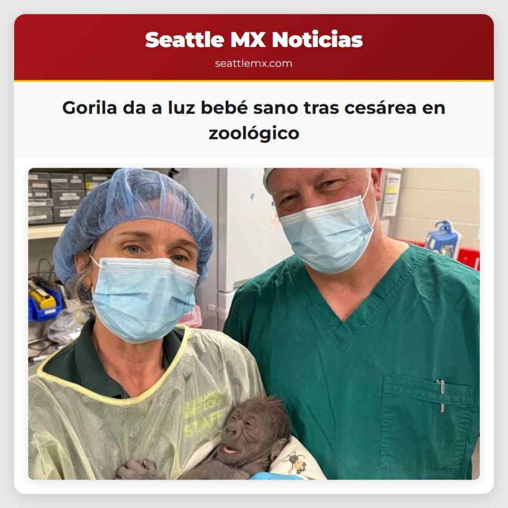 Gorila da a luz bebé sano tras cesárea en