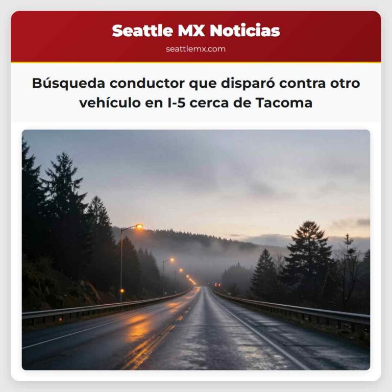 Búsqueda conductor que disparó contra otro vehículo en I-5 cerca de Tacoma