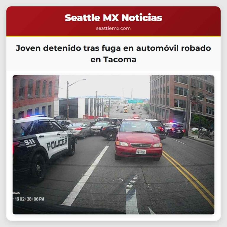 Joven detenido tras fuga en automóvil robado en Tacoma