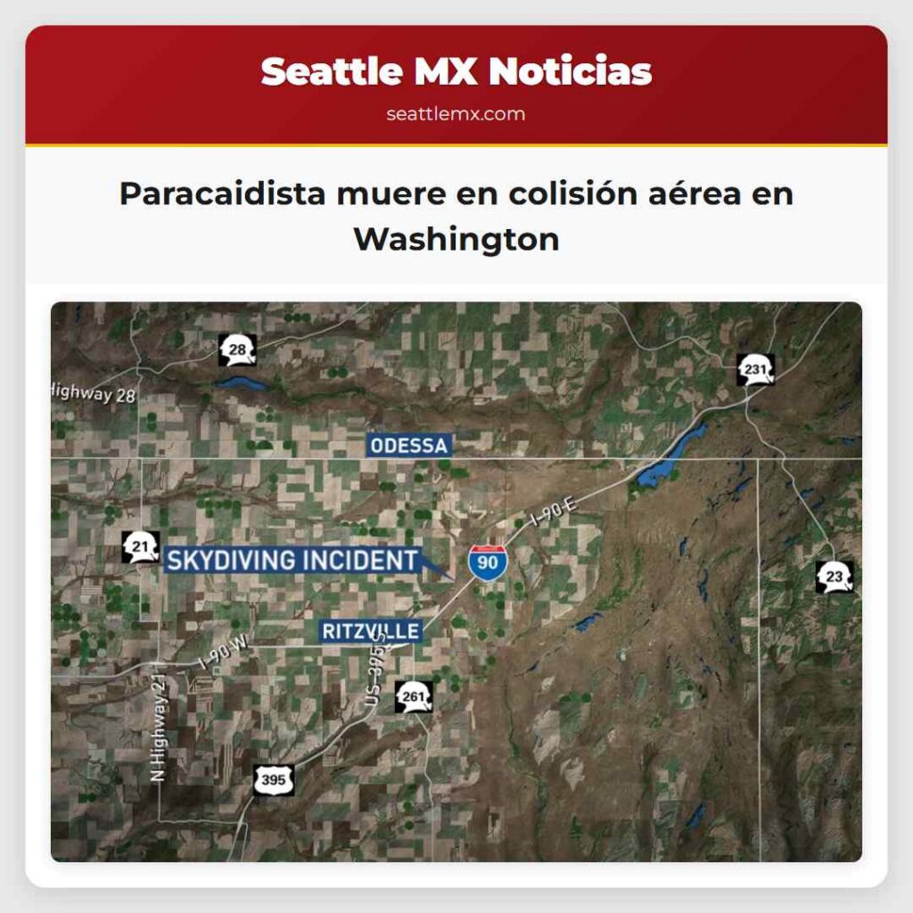 Paracaidista muere en colisión aérea en Washington