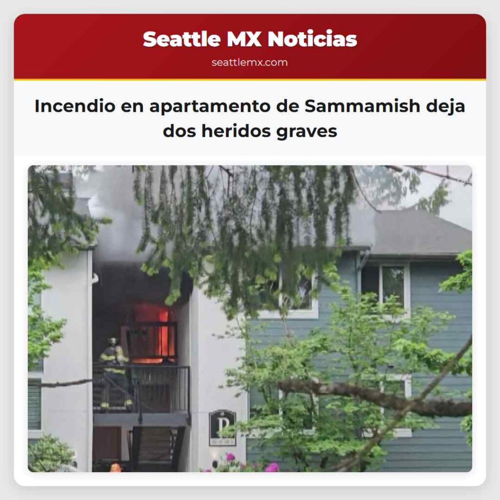 Incendio en apartamento de Sammamish deja dos