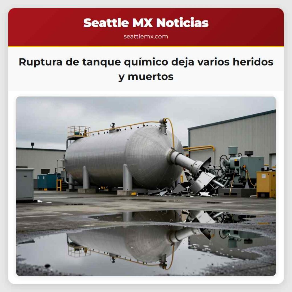 Ruptura de tanque químico deja varios heridos y