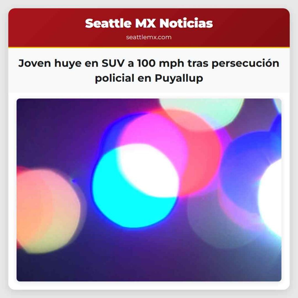 Joven huye en SUV a 100 mph tras persecución