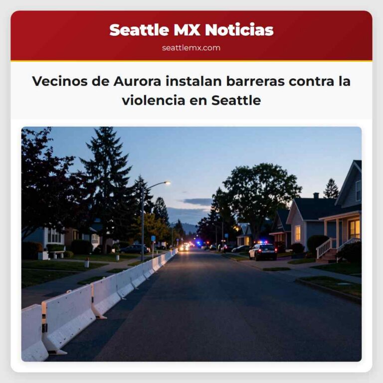 Vecinos de Aurora instalan barreras contra la violencia en Seattle