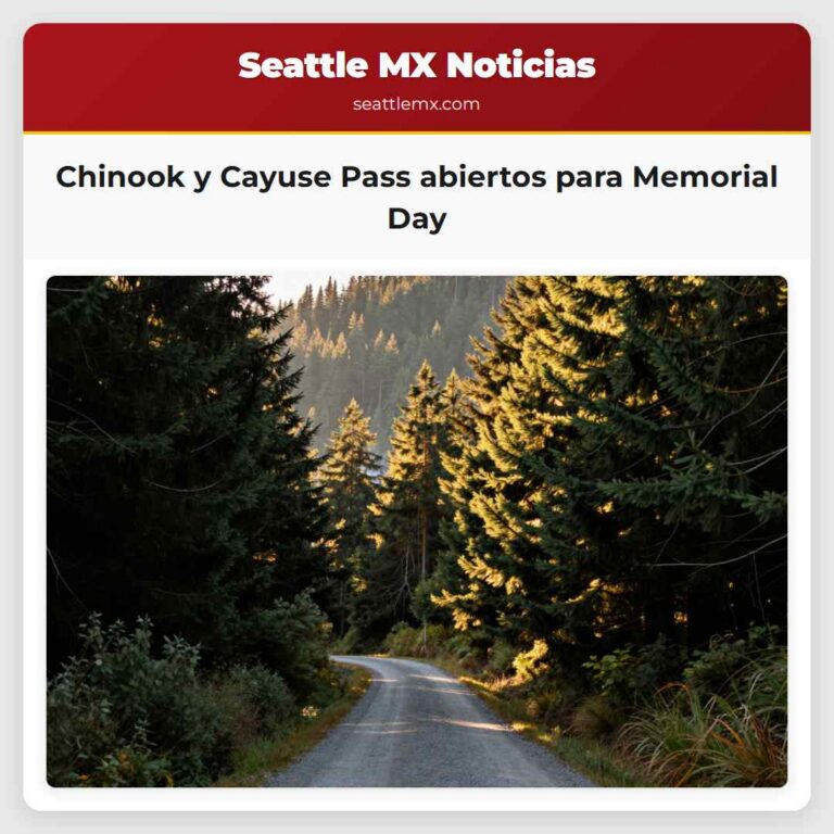 Chinook y Cayuse Pass abiertos para Memorial Day