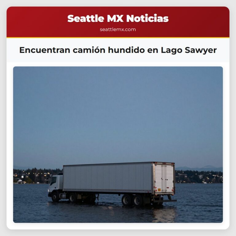 Encuentran camión hundido en Lago Sawyer