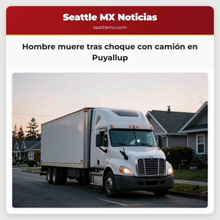 Hombre muere tras choque con camión en Puyallup