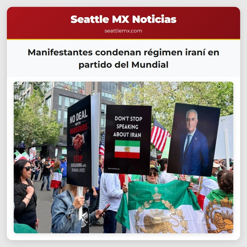 Manifestantes condenan régimen iraní en partido