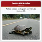 Policía rescata tortuga en carretera de Snohomish
