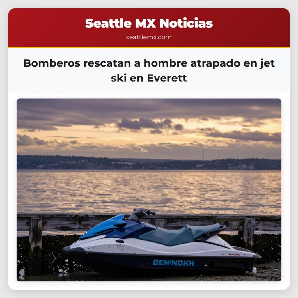 Bomberos rescatan a hombre atrapado en jet ski en